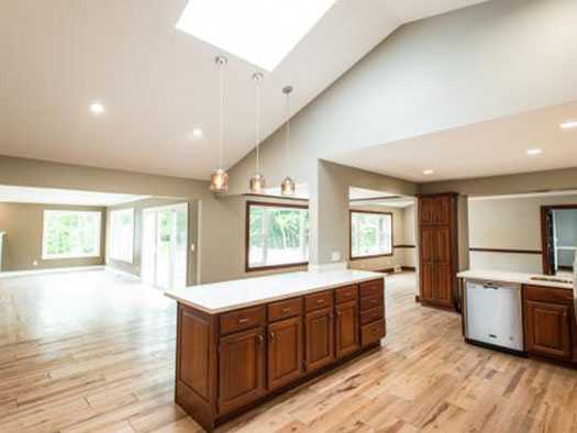 Kitchen shot to Family Room