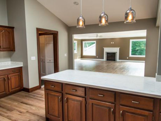 Kitchen view to Family Room